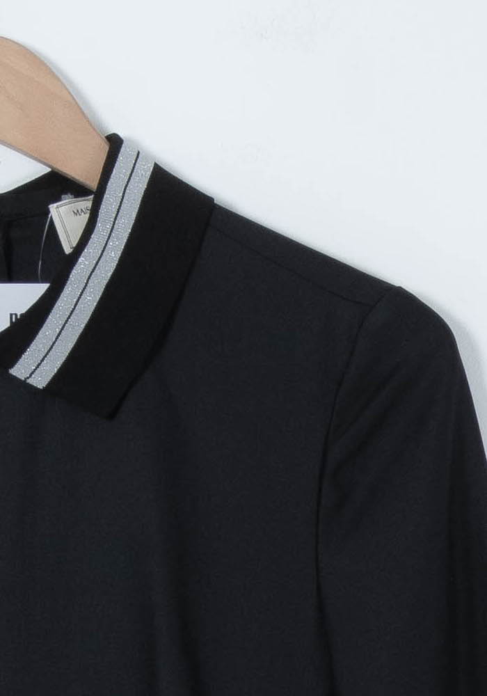Robe Plissée Noire - Taille S/36 de la marque Maison Kitsuné | PARAD89805 - Vendu par Paradigme - Image 3