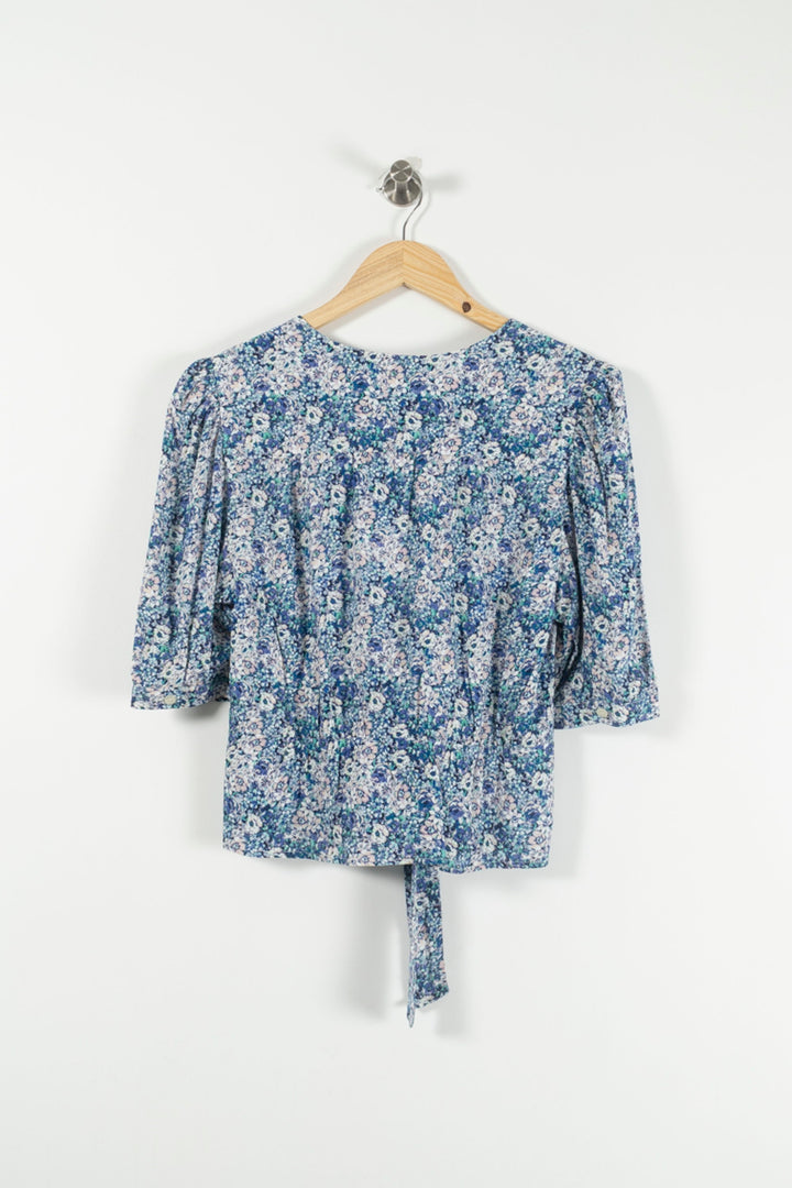 Blouse Fleurie Bleue - Taille M/38 de la marque Rouje | PARAD89808 - Vendu par Paradigme - Image 4