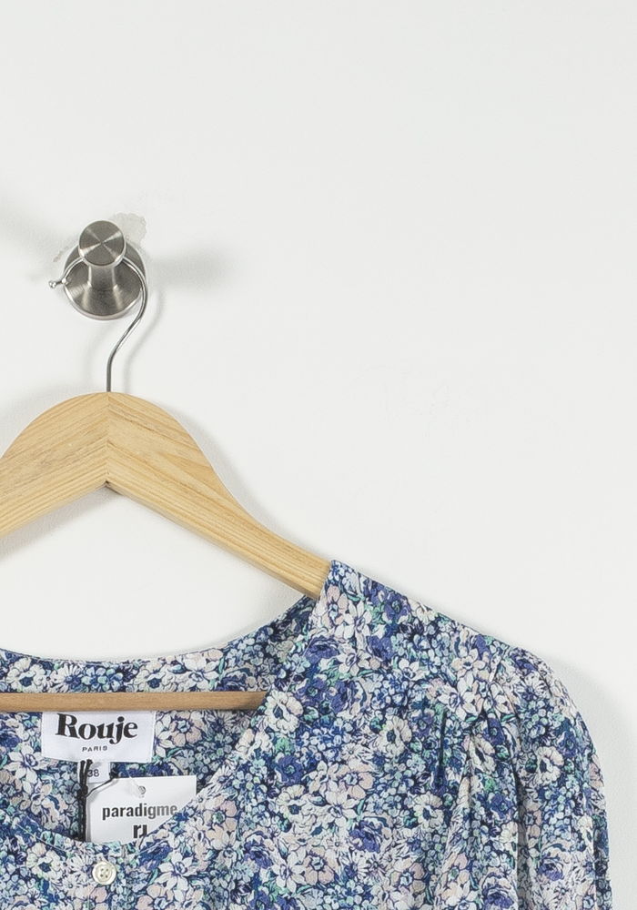 Blouse Fleurie Bleue - Taille M/38 de la marque Rouje | PARAD89808 - Vendu par Paradigme - Image 3