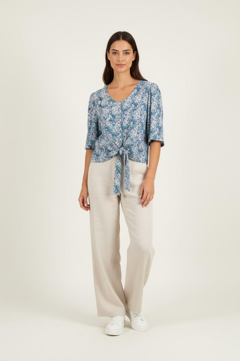 Blouse Fleurie Bleue - Taille M/38 de la marque Rouje | PARAD89808 - Vendu par Paradigme - Image 1