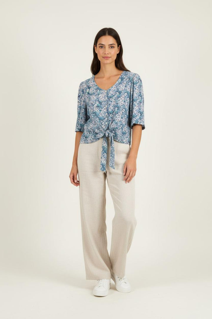 Blouse Fleurie Bleue - Taille M/38 de la marque Rouje | PARAD89808 - Vendu par Paradigme - Image 1