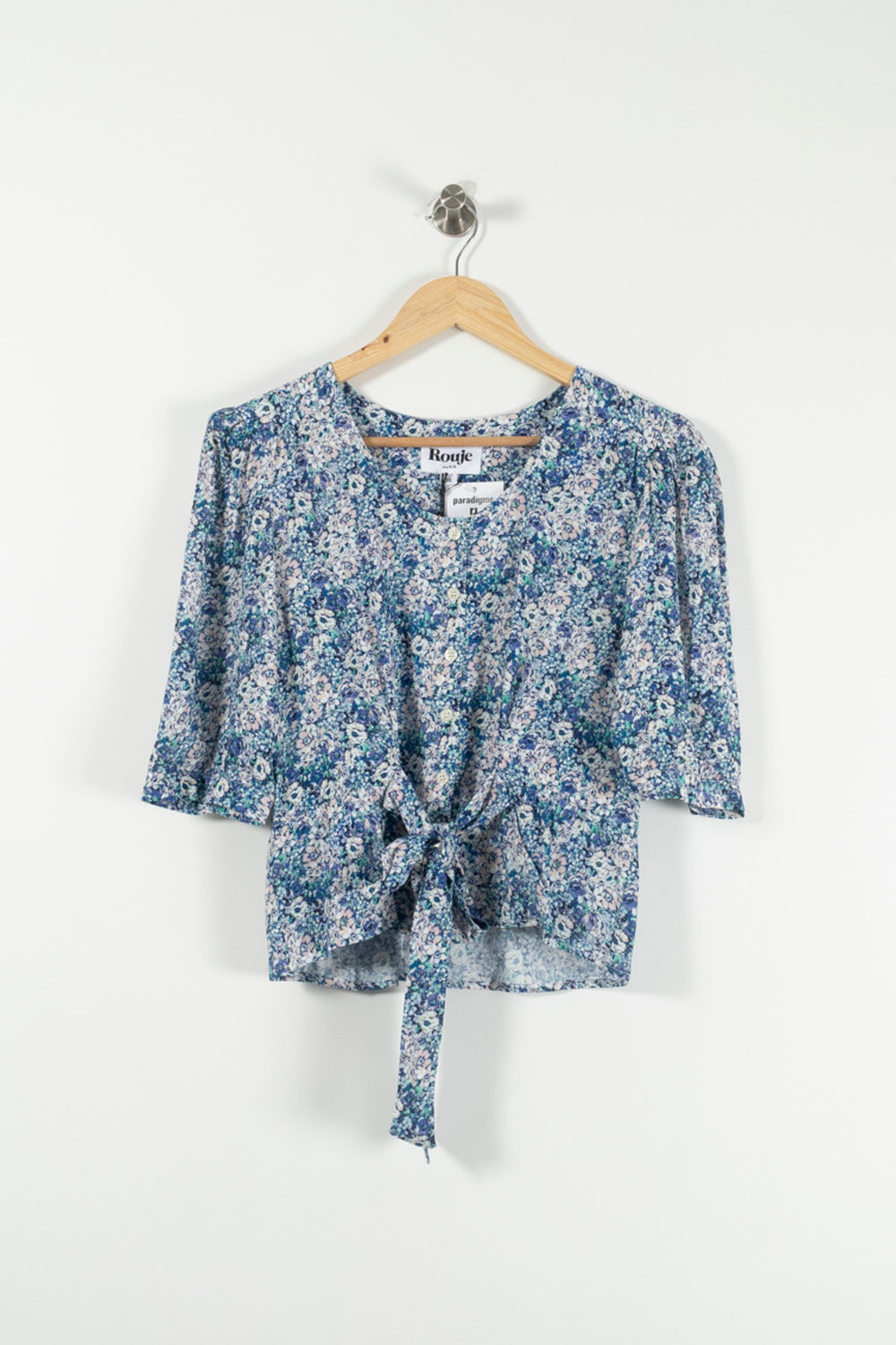 Blouse Fleurie Bleue - Taille M/38 de la marque Rouje | PARAD89808 - Vendu par Paradigme - Image 2