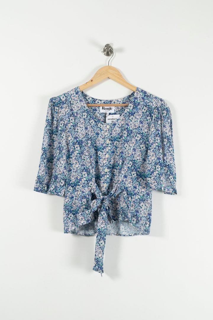 Blouse Fleurie Bleue - Taille M/38 de la marque Rouje | PARAD89808 - Vendu par Paradigme - Image 2
