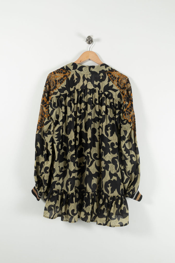 Blouse Noire et Kaki - Taille S/36 de la marque Mes Demoiselles Paris | PARAD89820 - Vendu par Paradigme - Image 4
