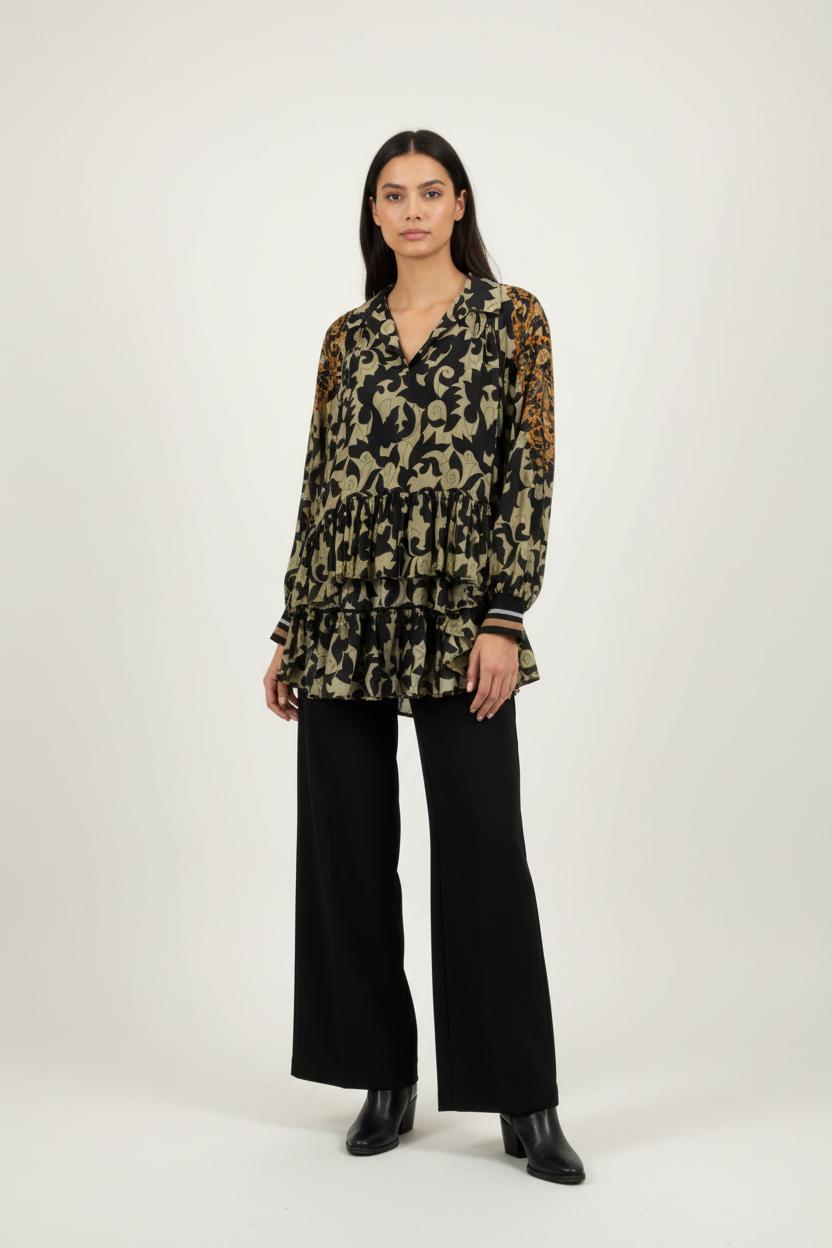 Blouse Noire et Kaki - Taille S/36 de la marque Mes Demoiselles Paris | PARAD89820 - Vendu par Paradigme - Image 1