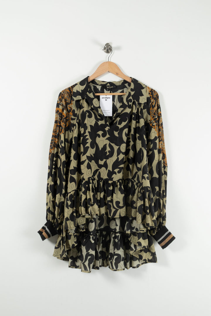 Blouse Noire et Kaki - Taille S/36 de la marque Mes Demoiselles Paris | PARAD89820 - Vendu par Paradigme - Image 2