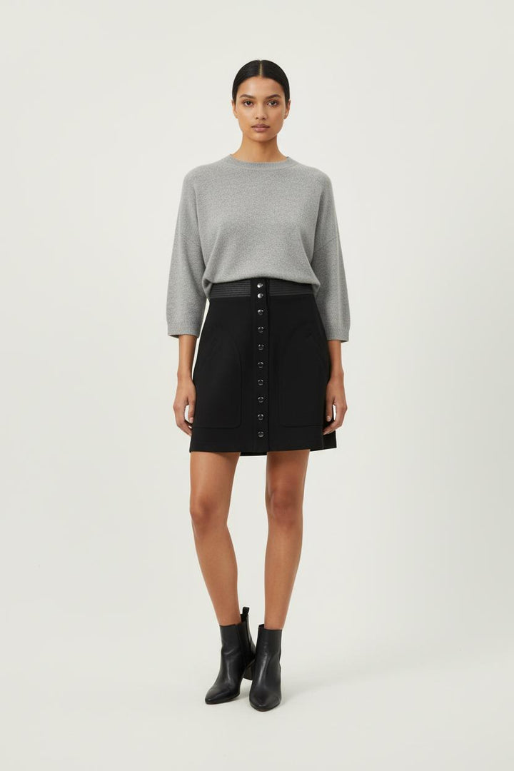 Jupe Boutonnée Noire - Taille S/36 de la marque The Kooples | PARAD89833 - Vendu par Paradigme - Image 1