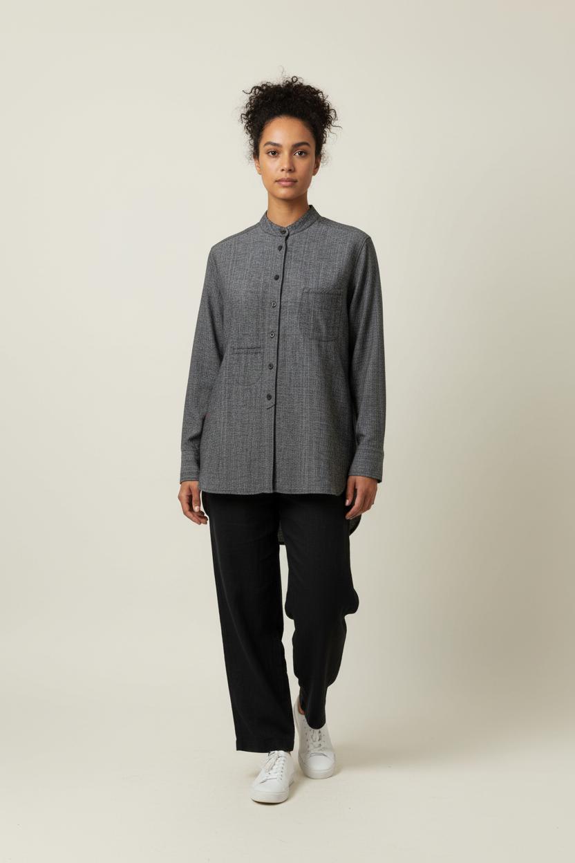 Chemise Col Mao Grise - Taille S/36 de la marque Laurence Bras | PARAD89852 - Vendu par Paradigme - Image 1