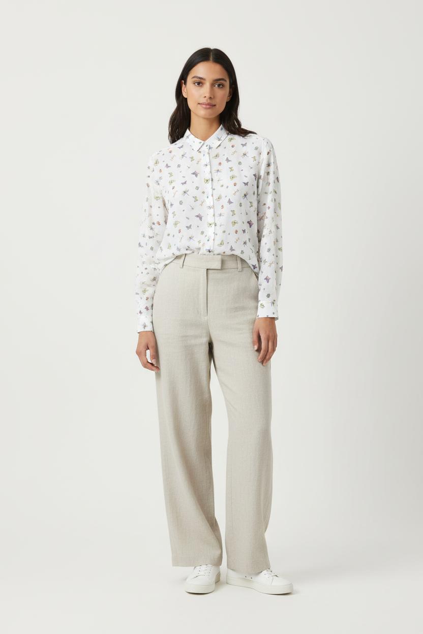 Chemise Imprimée Blanche - Taille S/36 de la marque The Kooples | PARAD89860 - Vendu par Paradigme - Image 1