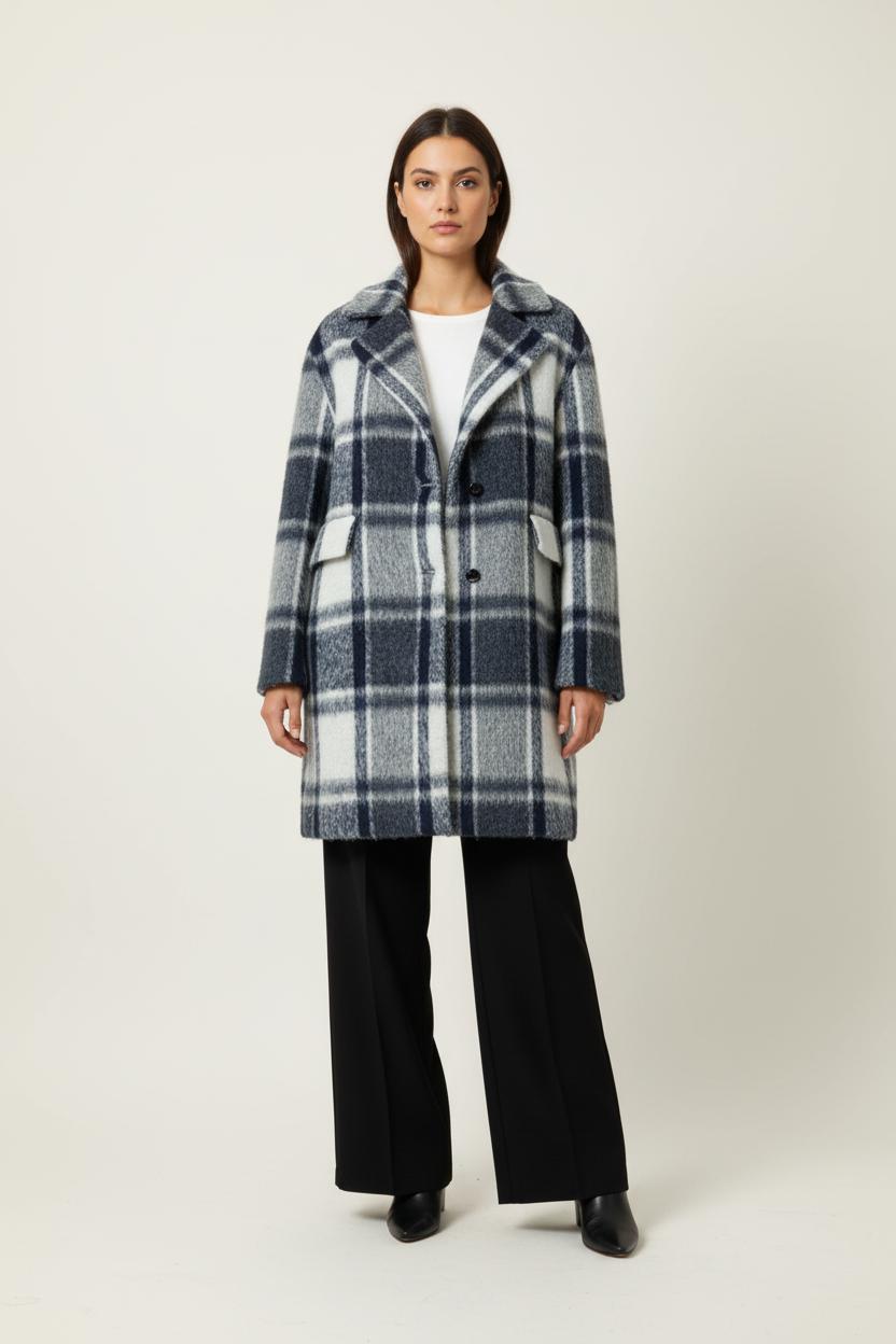 Manteau Gris et Blanc - Taille L/40 de la marque Caroll | PARAD89866 - Vendu par Paradigme - Image 1