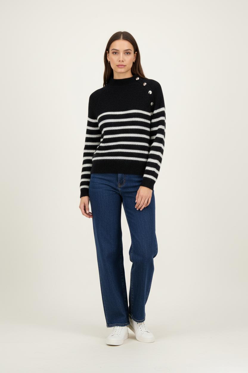 Pull Rayé Bleu et Blanc - Taille XS/34 de la marque Sézane | PARAD89872 - Vendu par Paradigme - Image 1