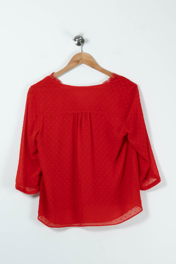 Blouse Rouge - Taille S/36 de la marque Sud express | PARAD89885 - Vendu par Paradigme - Image 4