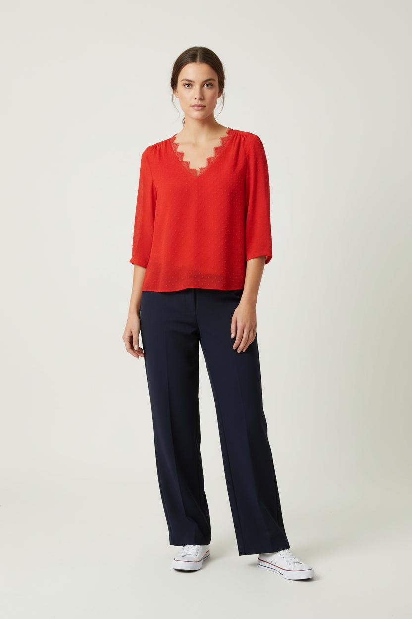 Blouse Rouge - Taille S/36 de la marque Sud express | PARAD89885 - Vendu par Paradigme - Image 1