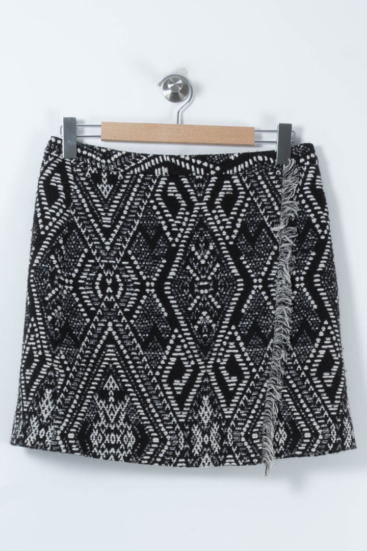 Jupe Courte Noire et Blanche - Taille L/40 de la marque Caroll | PARAD89890 - Vendu par Paradigme - Image 2