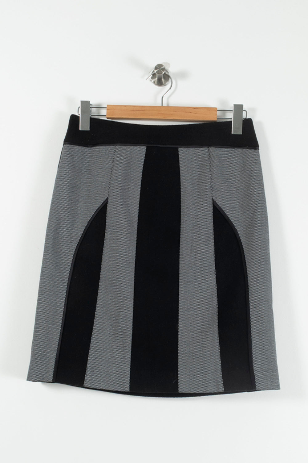 Jupe Droite Noire et Grise - Taille M/38 de la marque Derhy | PARAD89893 - Vendu par Paradigme - Image 2