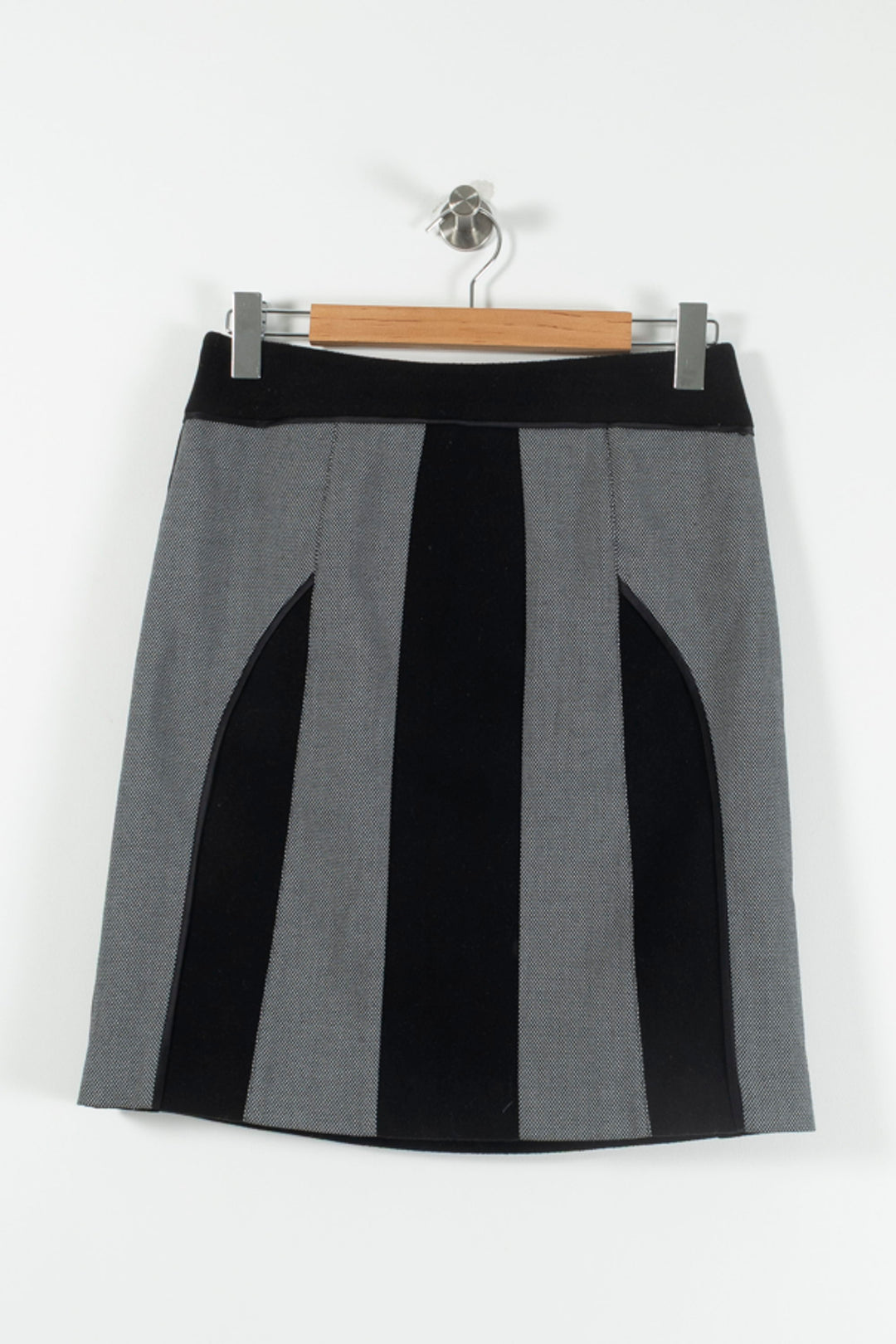 Jupe Droite Noire et Grise - Taille M/38 de la marque Derhy | PARAD89893 - Vendu par Paradigme - Image 2