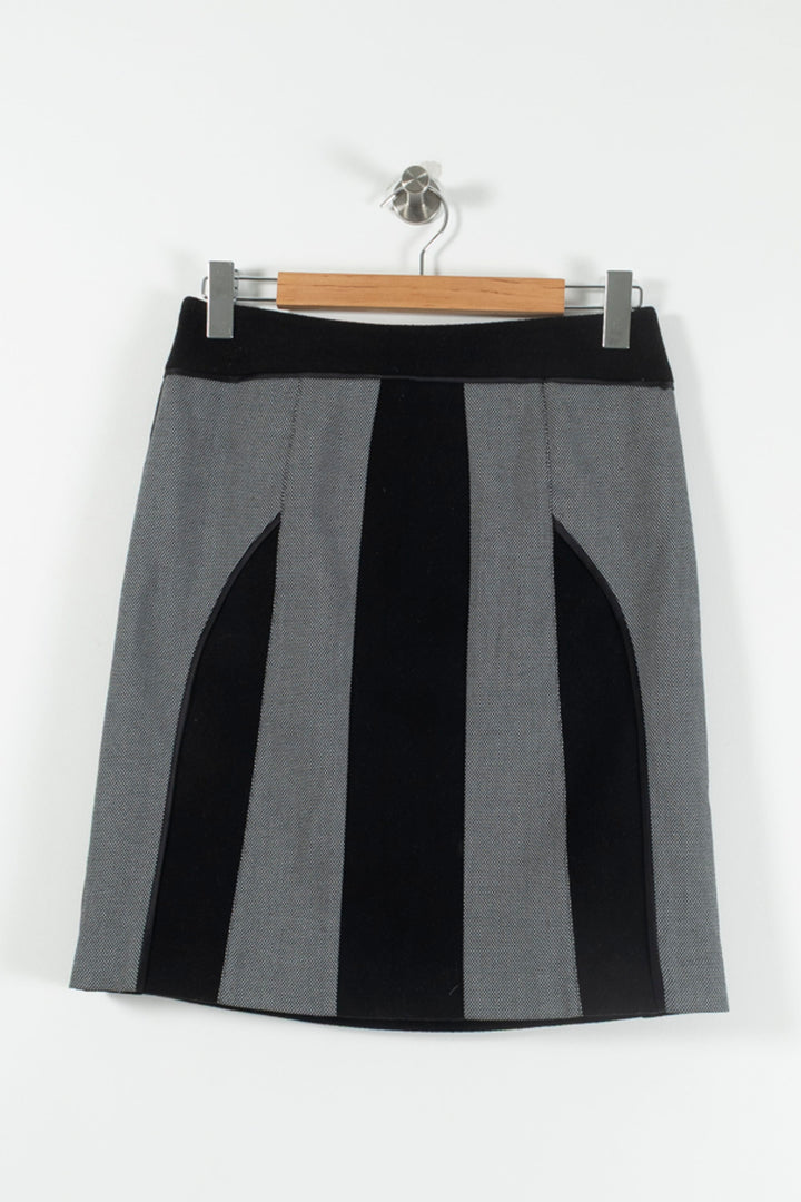 Jupe Droite Noire et Grise - Taille M/38 de la marque Derhy | PARAD89893 - Vendu par Paradigme - Image 2