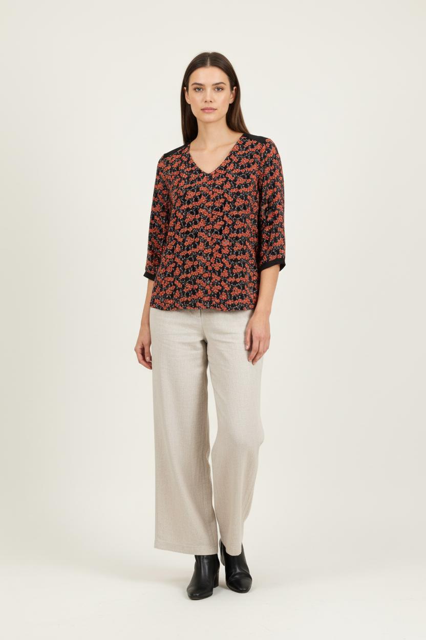 Blouse Noire et Rouge - Taille S/36 de la marque I.Code | PARAD89901 - Vendu par Paradigme - Image 1