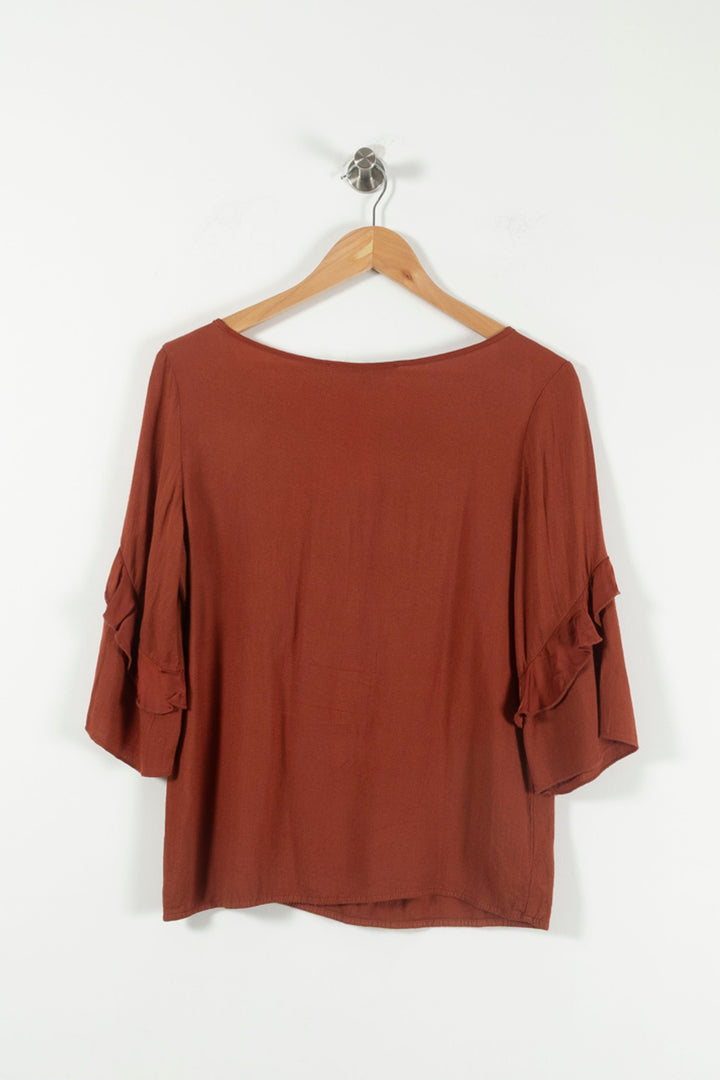 Blouse Marron - Taille S/36 de la marque La Fée Maraboutée | PARAD89907 - Vendu par Paradigme - Image 4