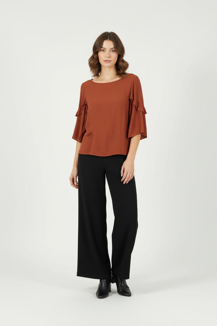 Blouse Marron - Taille S/36 de la marque La Fée Maraboutée | PARAD89907 - Vendu par Paradigme - Image 1