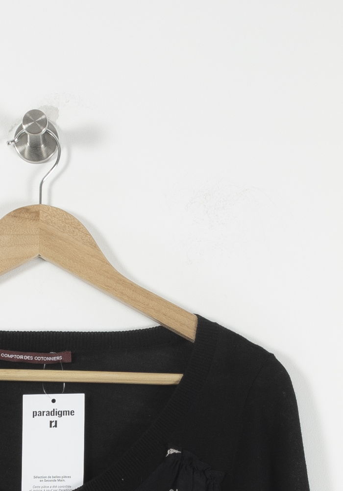Cardigan Noir et Blanc - Taille L/40 de la marque Comptoir des Cotonniers | PARAD89914 - Vendu par Paradigme - Image 3
