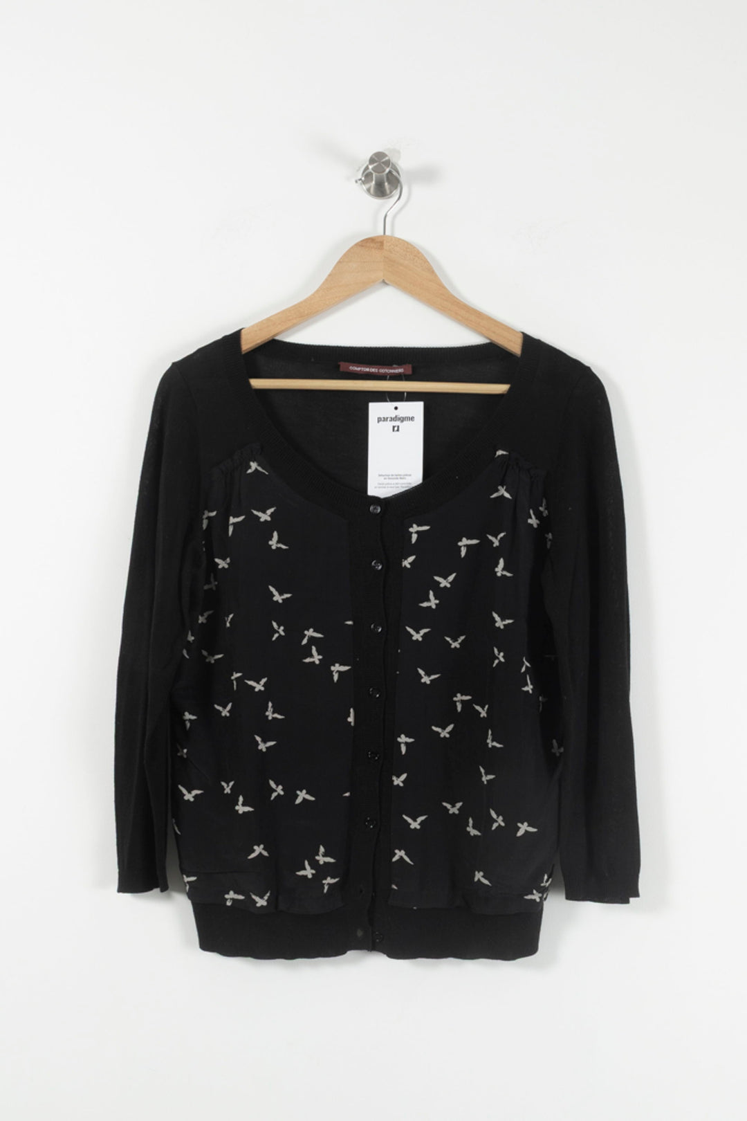 Cardigan Noir et Blanc - Taille L/40 de la marque Comptoir des Cotonniers | PARAD89914 - Vendu par Paradigme - Image 2