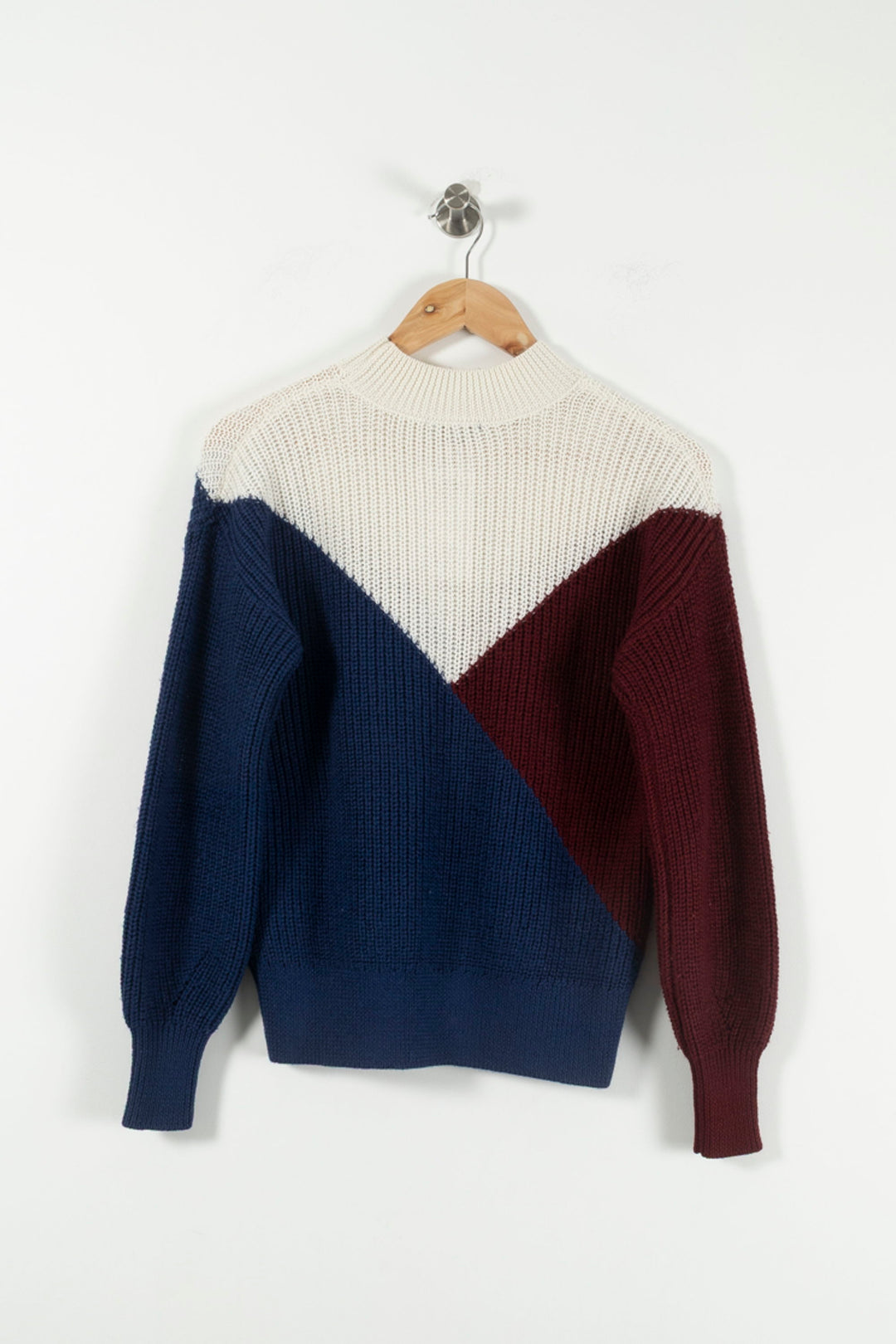 Pull Bleu Bordeaux et Écru - Taille XS/34 de la marque Caroll | PARAD89945 - Vendu par Paradigme - Image 4