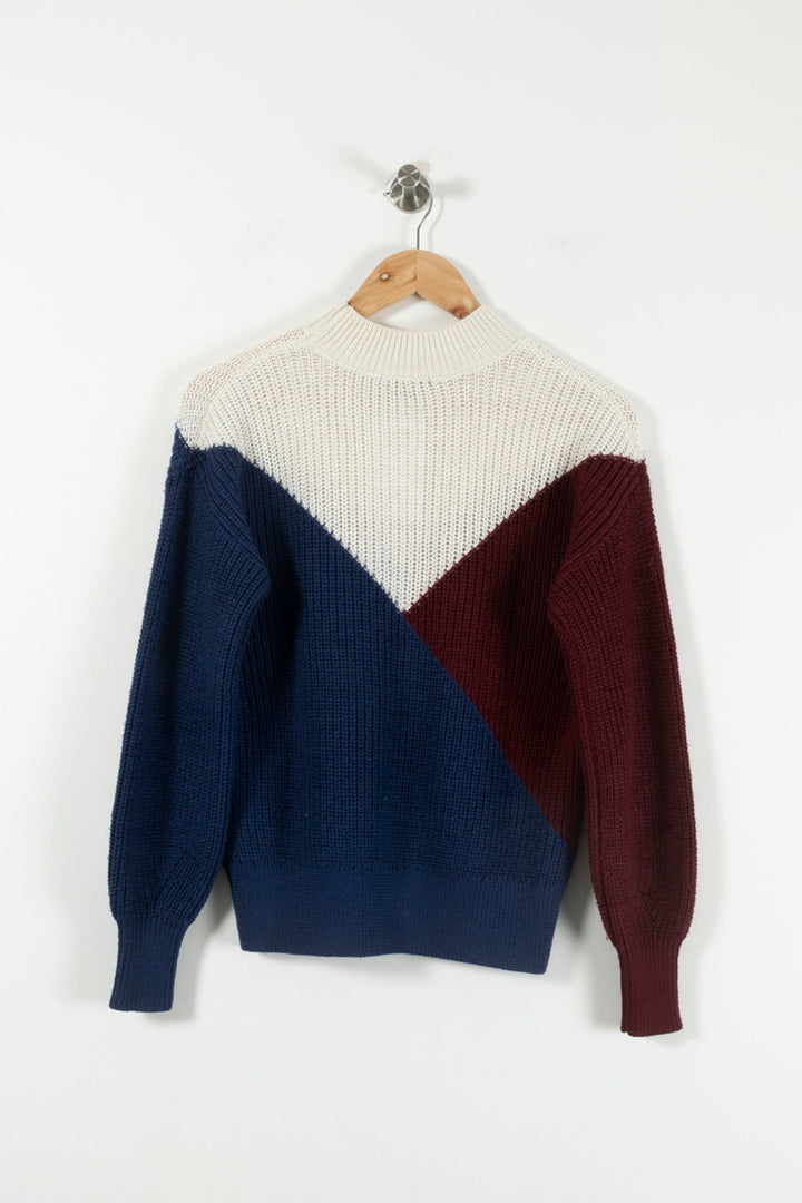 Pull Bleu Bordeaux et Écru - Taille XS/34 de la marque Caroll | PARAD89945 - Vendu par Paradigme - Image 4