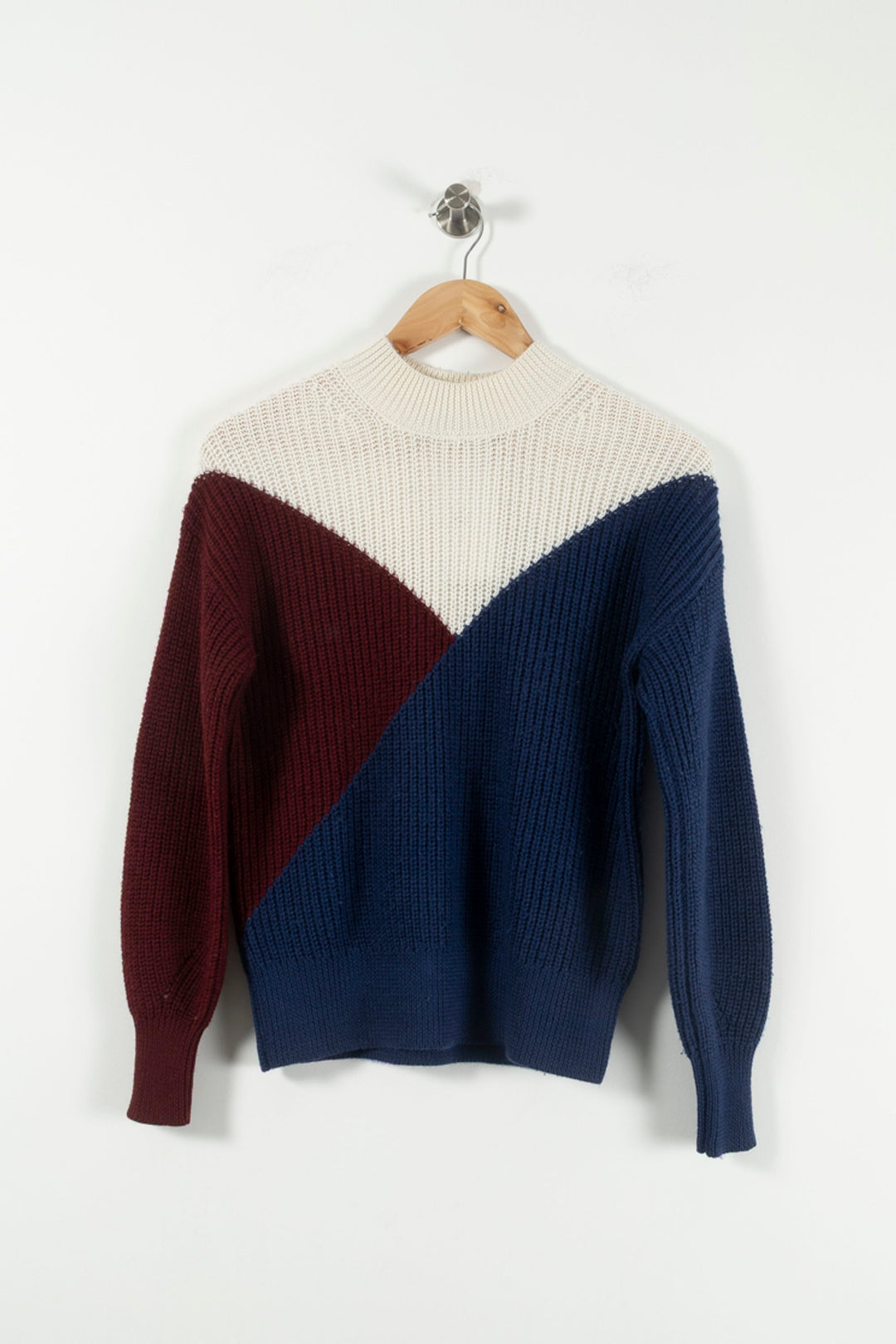 Pull Bleu Bordeaux et Écru - Taille XS/34 de la marque Caroll | PARAD89945 - Vendu par Paradigme - Image 2