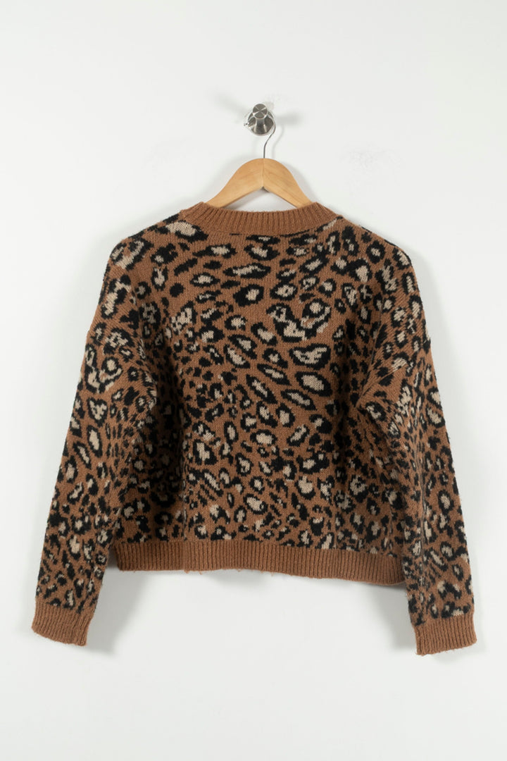Pull Marron et Noir - Taille XS/34 de la marque La Fée Maraboutée | PARAD89946 - Vendu par Paradigme - Image 4