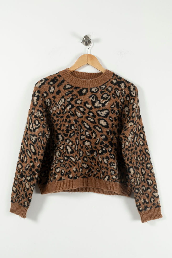 Pull Marron et Noir - Taille XS/34 de la marque La Fée Maraboutée | PARAD89946 - Vendu par Paradigme - Image 2