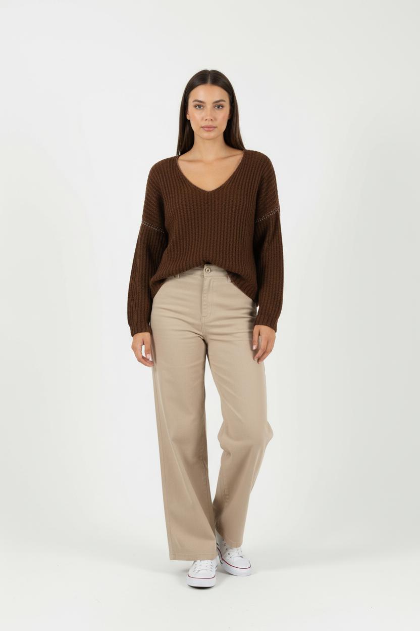 Pull Marron - Taille S/36 de la marque IKKS | PARAD89947 - Vendu par Paradigme - Image 1