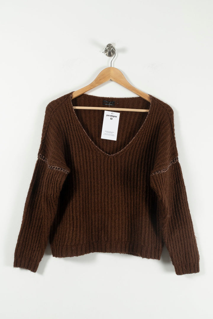 Pull Marron - Taille S/36 de la marque IKKS | PARAD89947 - Vendu par Paradigme - Image 2