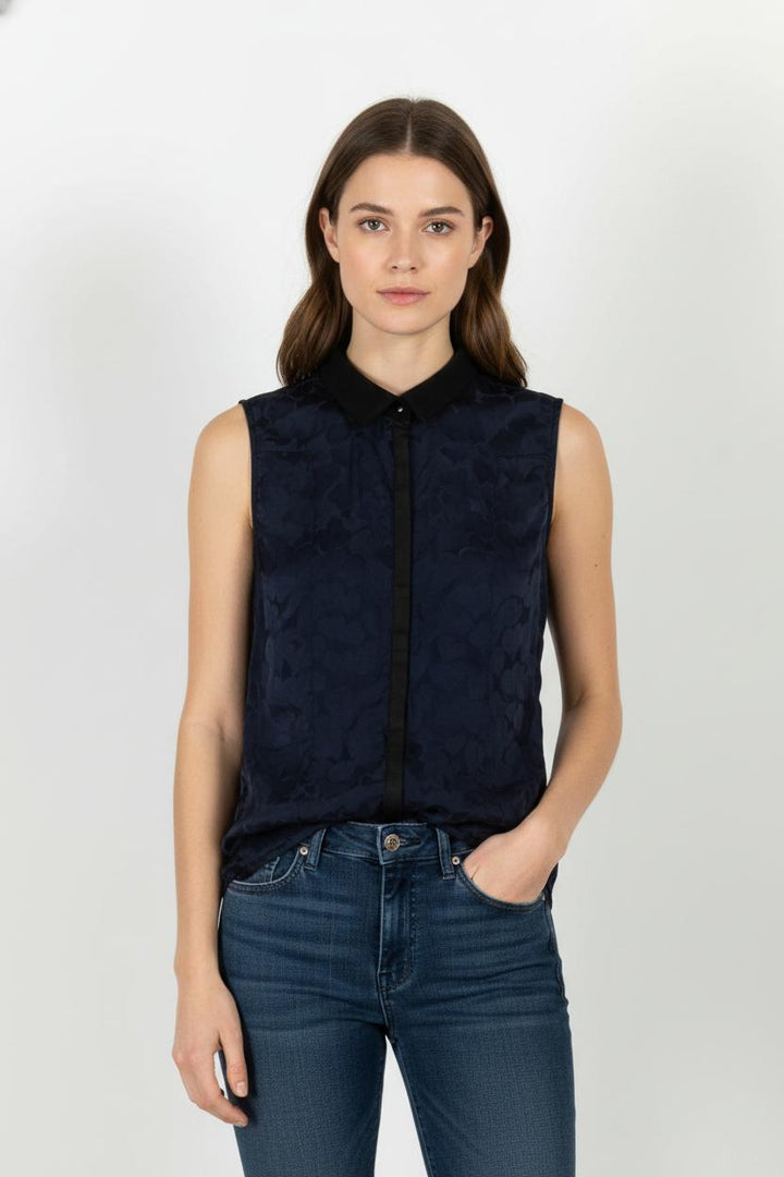 Chemisier Sans Manches Bleu et Noir - Taille M/38 de la marque Madam Paris | PARAD89961 - Vendu par Paradigme - Image 1