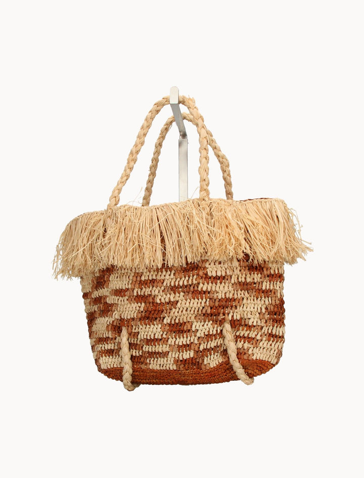Panier en Raphia Marron et Beige - Taille T.U. de la marque Petite Mendigote | PARAD89969 - Vendu par Paradigme - Image 1