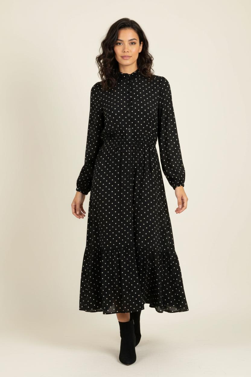 Robe Longue Noire et Blanche - Taille S/36 de la marque Petite Mendigote | PARAD89988 - Vendu par Paradigme - Image 1