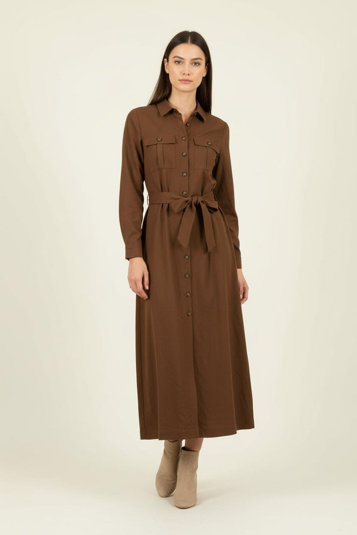 Robe Chemise Marron - Taille S/36 de la marque Petite Mendigote | PARAD89992 - Vendu par Paradigme - Image 1