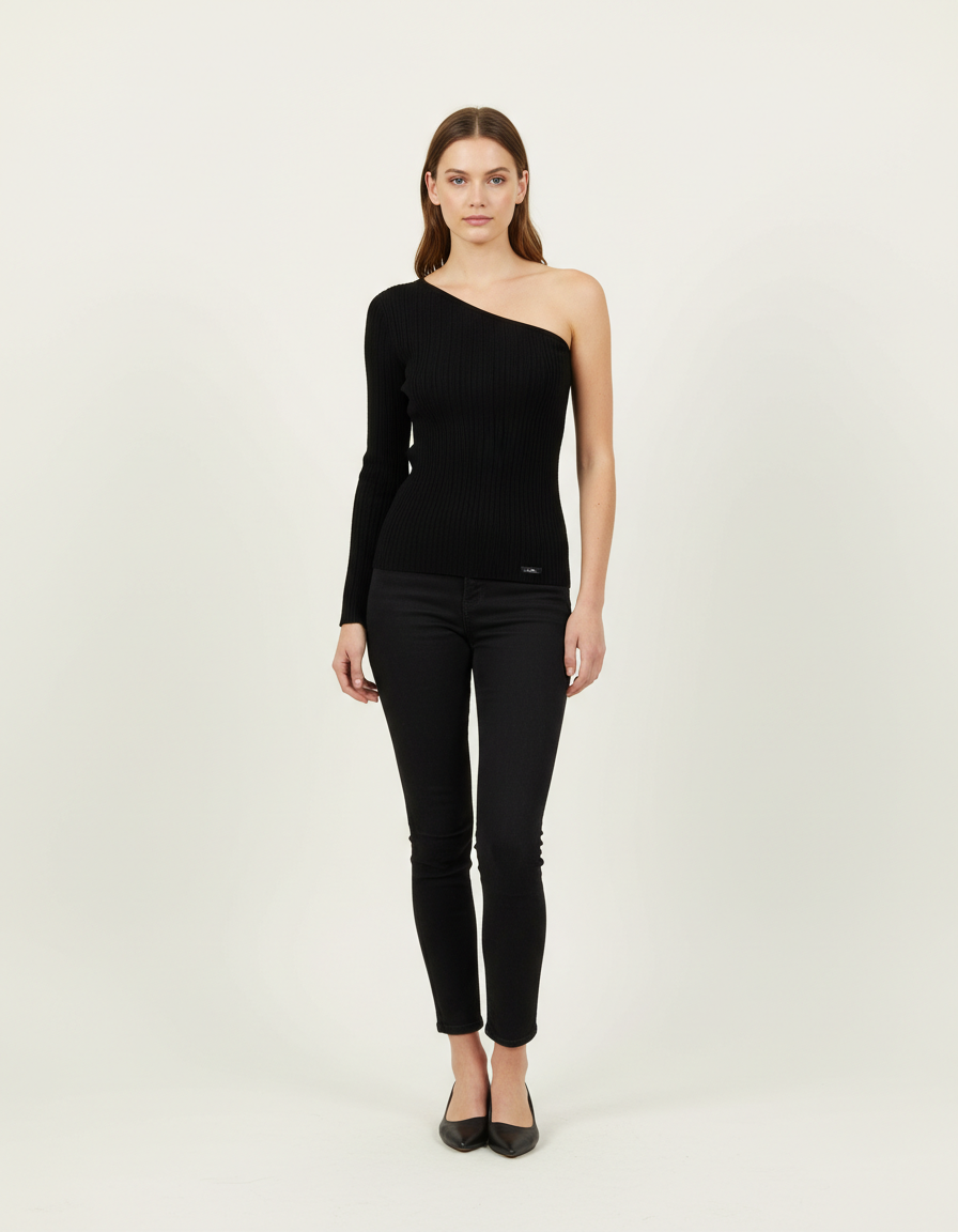 Top Asymétrique Noir - Taille S/36 de la marque Petite Mendigote | PARAD90000 - Vendu par Paradigme - Image 1