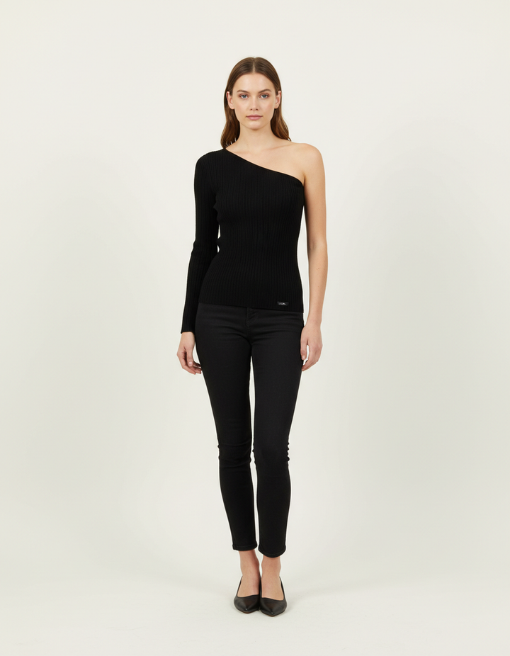 Top Asymétrique Noir - Taille S/36 de la marque Petite Mendigote | PARAD90000 - Vendu par Paradigme - Image 1