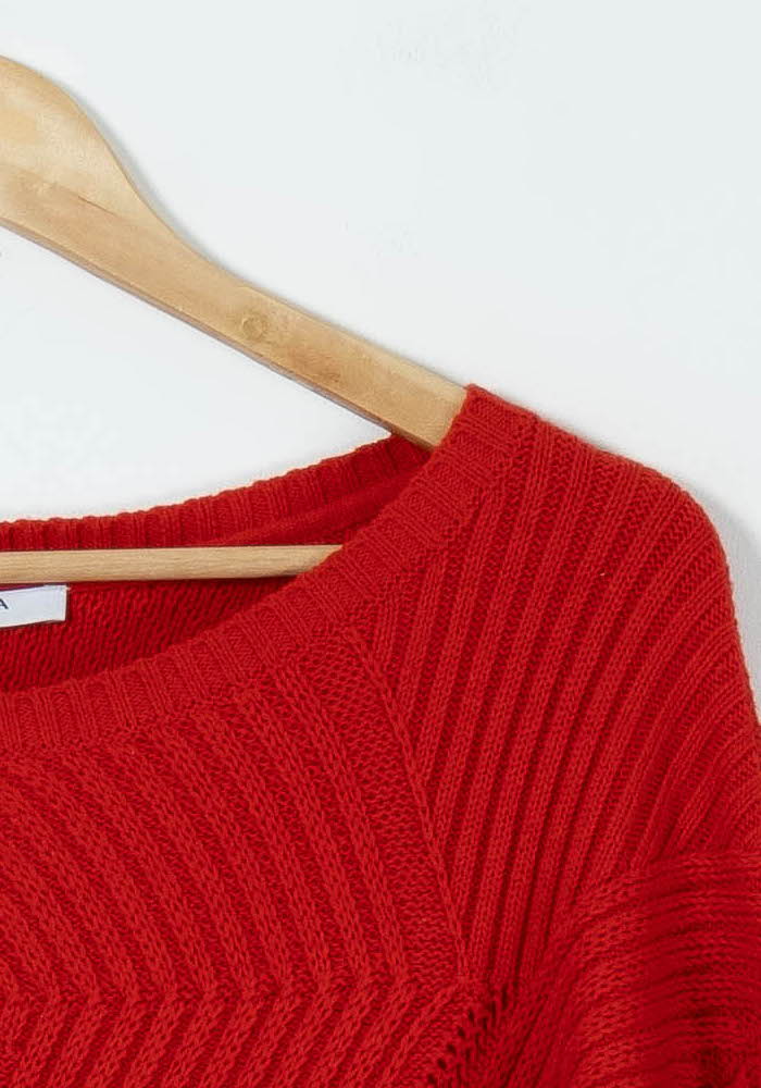 Pull Rouge - Taille XS/34 de la marque ZAPA | PARAD90010 - Vendu par Paradigme - Image 3