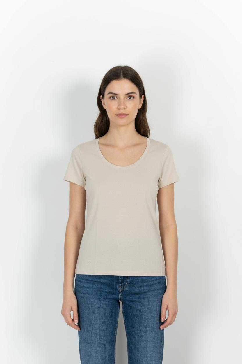 Tee-shirt Beige - Taille M/38 de la marque Sud express | PARAD90020 - Vendu par Paradigme - Image 1