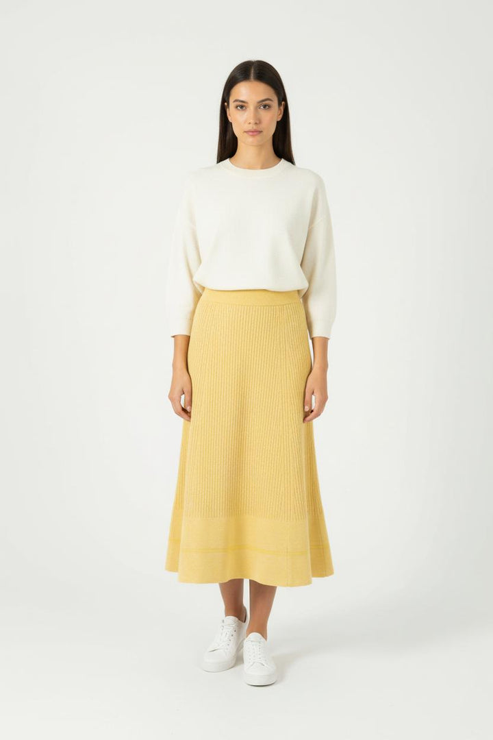 Jupe Midi Jaune - Taille L/40 de la marque Claudie Pierlot | PARAD90031 - Vendu par Paradigme - Image 1