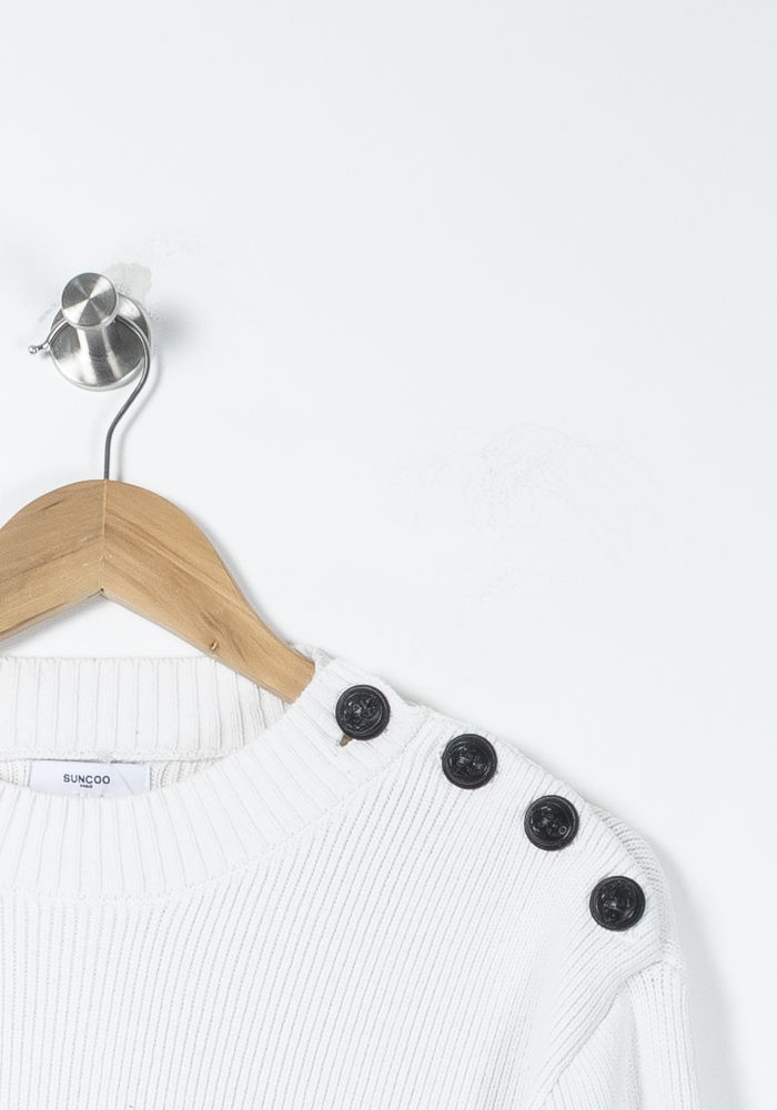 Pull Blanc et Noir - Taille L/40 de la marque Suncoo | PARAD90037 - Vendu par Paradigme - Image 3