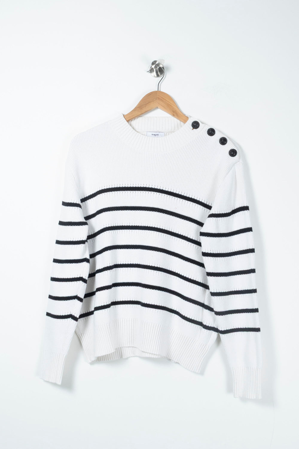 Pull Blanc et Noir - Taille L/40 de la marque Suncoo | PARAD90037 - Vendu par Paradigme - Image 2