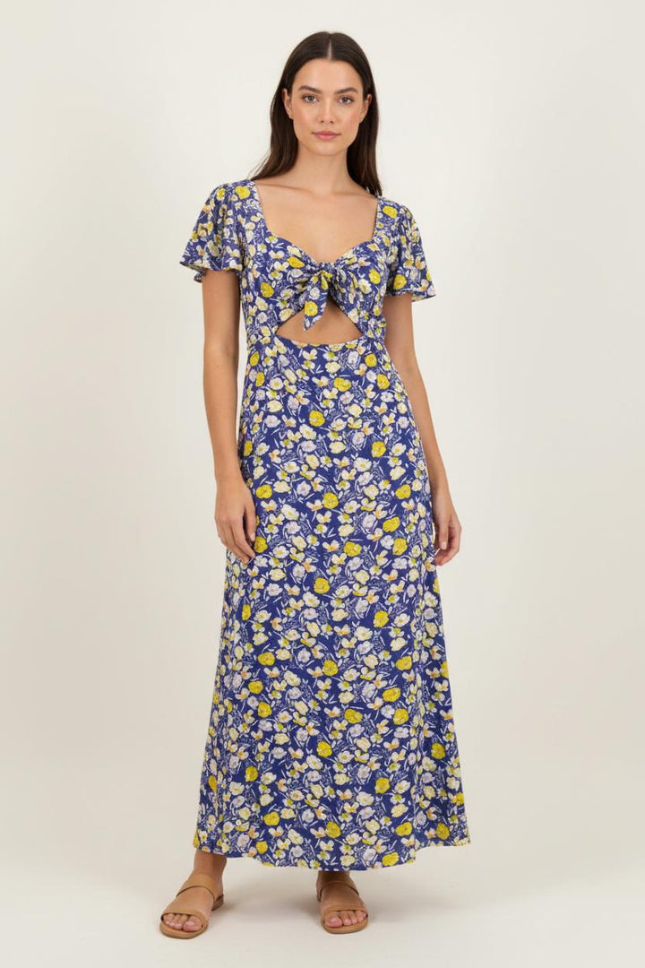 Robe Longue Bleu et Jaune - Taille L/40 de la marque Karl Marc John | PARAD90046 - Vendu par Paradigme - Image 1