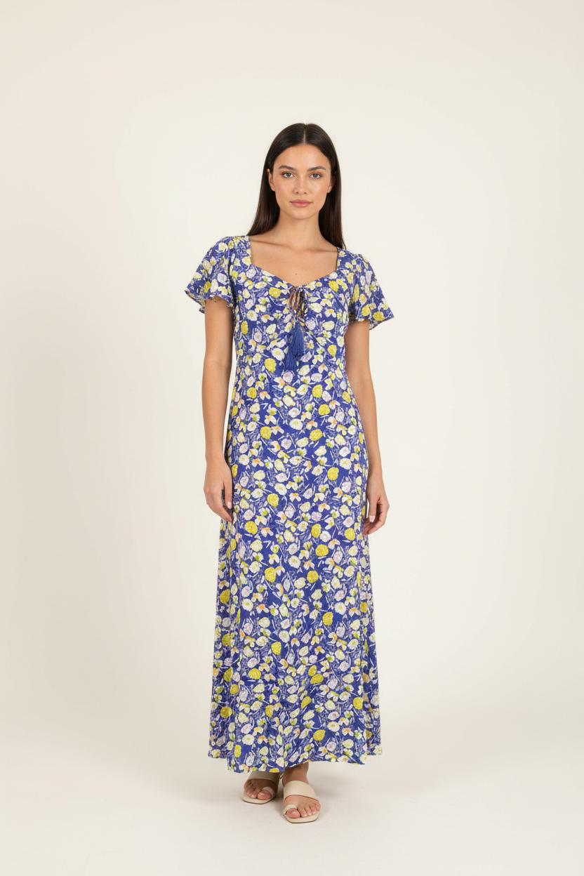 Robe Longue Bleue et Jaune - Taille M/38 de la marque Karl Marc John | PARAD90047 - Vendu par Paradigme - Image 1