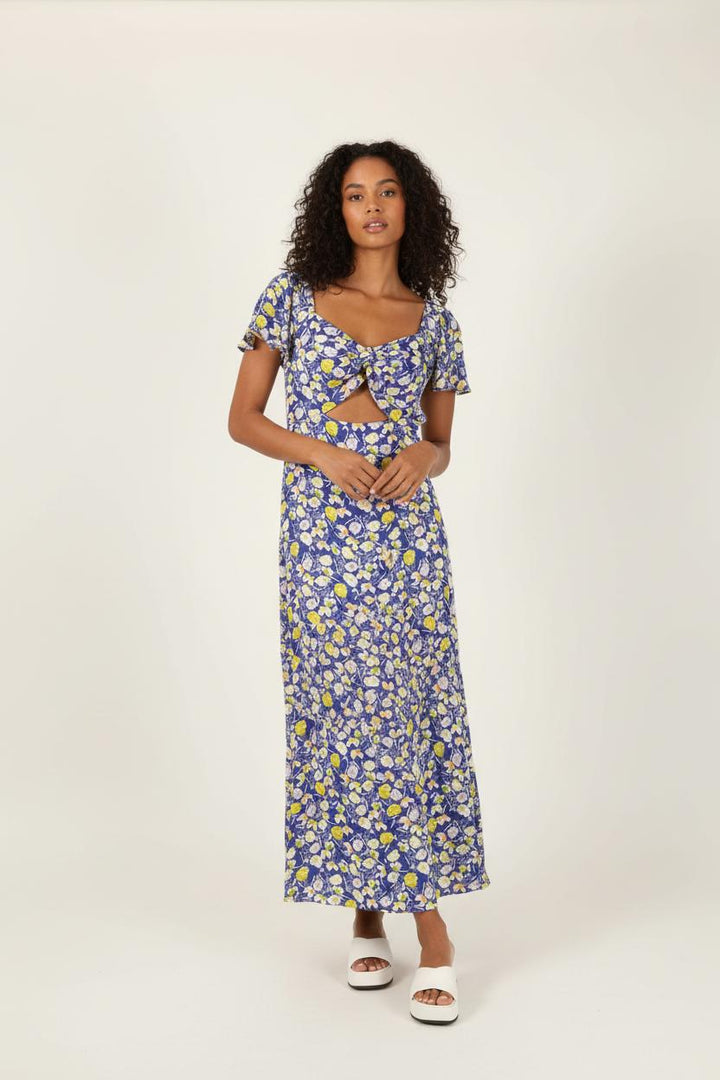 Robe Longue Bleue et Jaune - Taille L/40 de la marque Karl Marc John | PARAD90048 - Vendu par Paradigme - Image 1