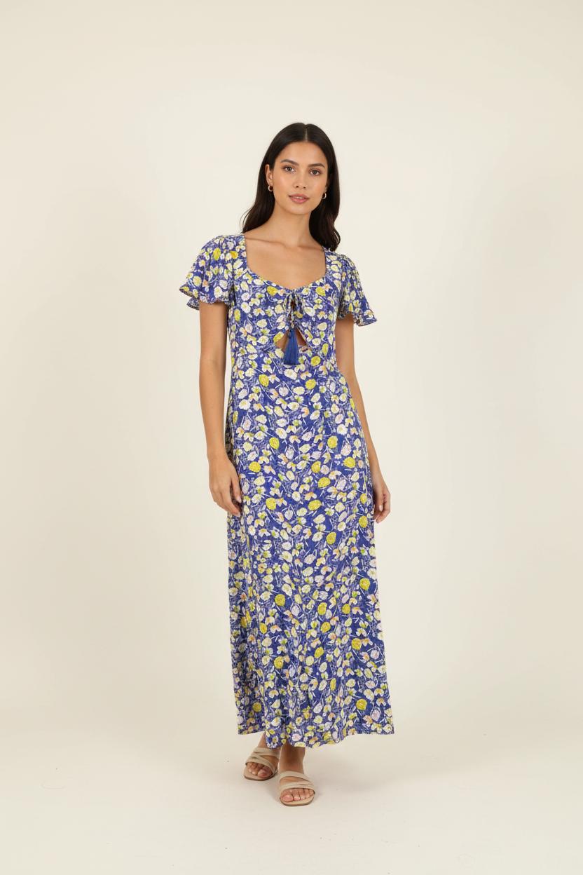 Robe Longue Bleue et Jaune - Taille M/38 de la marque Karl Marc John | PARAD90049 - Vendu par Paradigme - Image 1