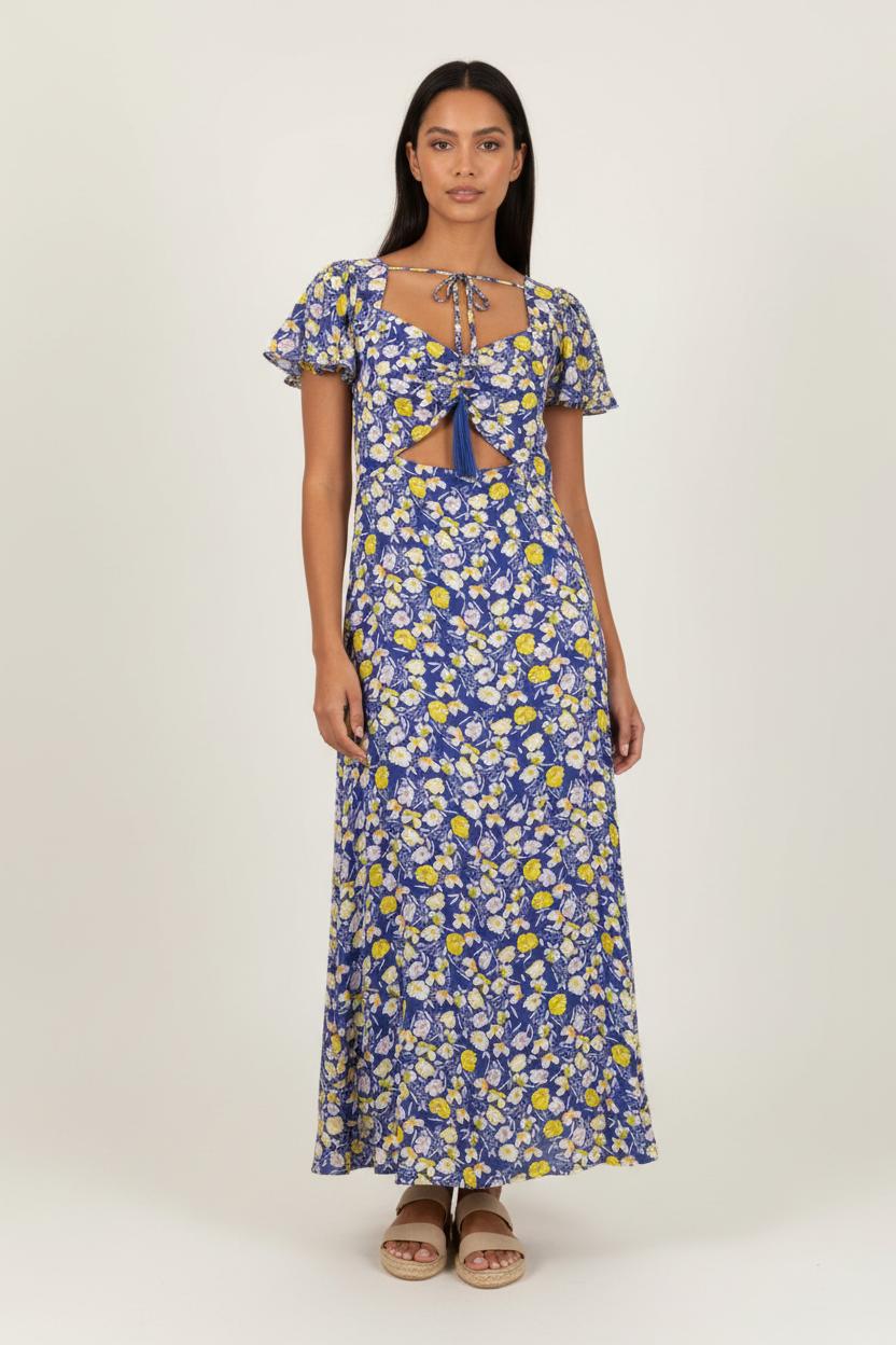 Robe Longue Bleu et Jaune - Taille L/40 de la marque Karl Marc John | PARAD90054 - Vendu par Paradigme - Image 1