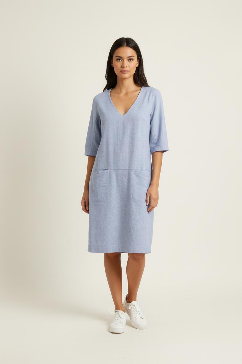 Robe Droite Bleue - Taille M/38 de la marque Paul & Joe | PARAD90067 - Vendu par Paradigme - Image 1